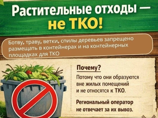 Памятка для граждан: растительные отходы - не в контейнеры!.